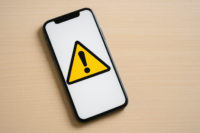 Alerte de prudence sur smartphone